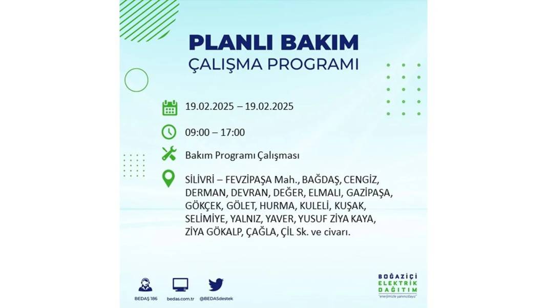 19 Şubat elektrik kesintisi: BEDAŞ elektrik kesintisi yaşayacak ilçeleri sıraladı. Uzun süre elektrik olmayacak 56