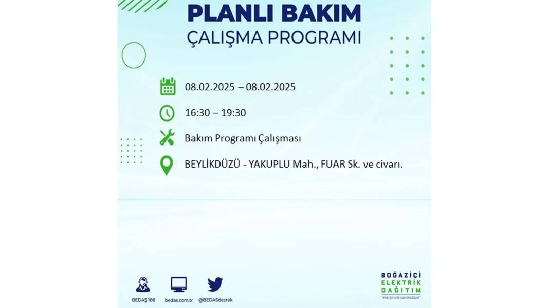 8 Şubat elektrik kesintisi: BEDAŞ elektrik kesintisi yaşayacak ilçeleri sıraladı 18