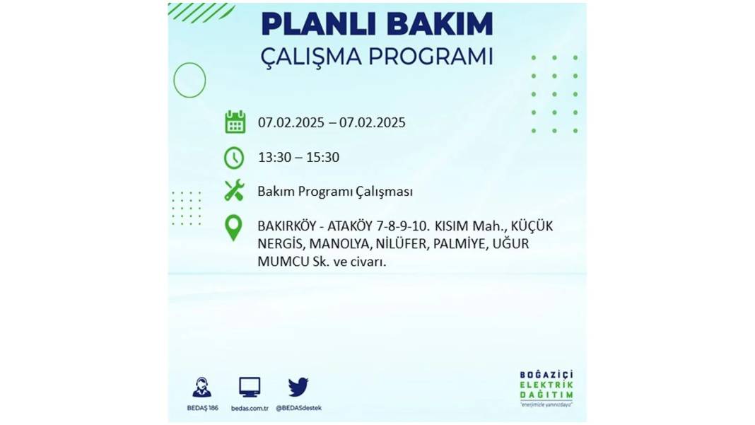 7 Şubat elektrik kesintisi: BEDAŞ elektrik kesintisi yaşayacak ilçeleri teker teker sıraladı. Elektrik ne zaman gelecek? 56