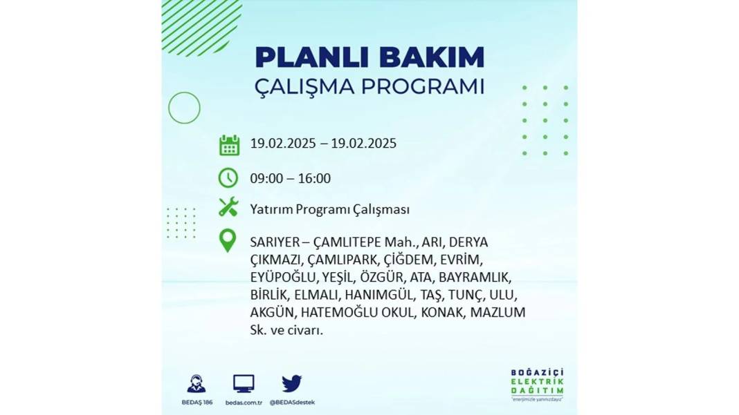 19 Şubat elektrik kesintisi: BEDAŞ elektrik kesintisi yaşayacak ilçeleri sıraladı. Uzun süre elektrik olmayacak 51