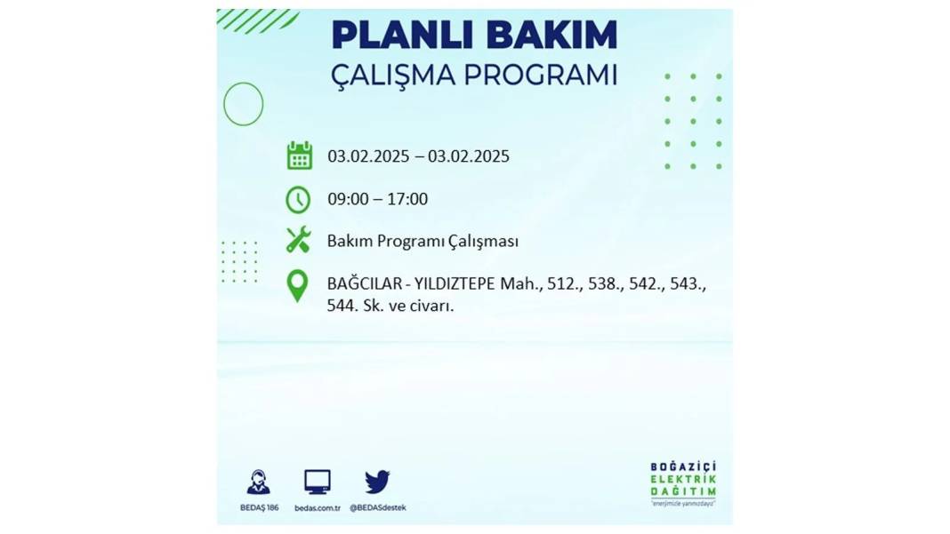 3 Şubat elektrik kesintisi: BEDAŞ elektrik kesintisi yaşayacak ilçeleri sıraladı 68