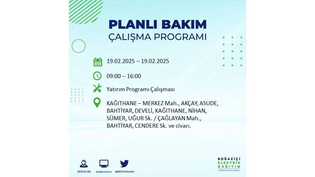 19 Şubat elektrik kesintisi: BEDAŞ elektrik kesintisi yaşayacak ilçeleri sıraladı. Uzun süre elektrik olmayacak 52