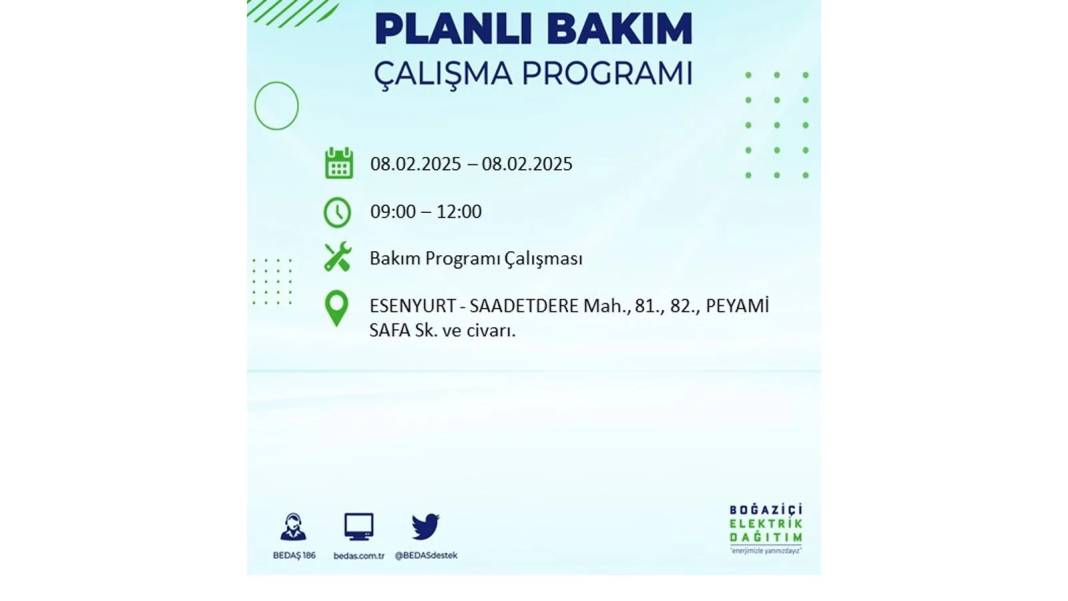 8 Şubat elektrik kesintisi: BEDAŞ elektrik kesintisi yaşayacak ilçeleri sıraladı 13