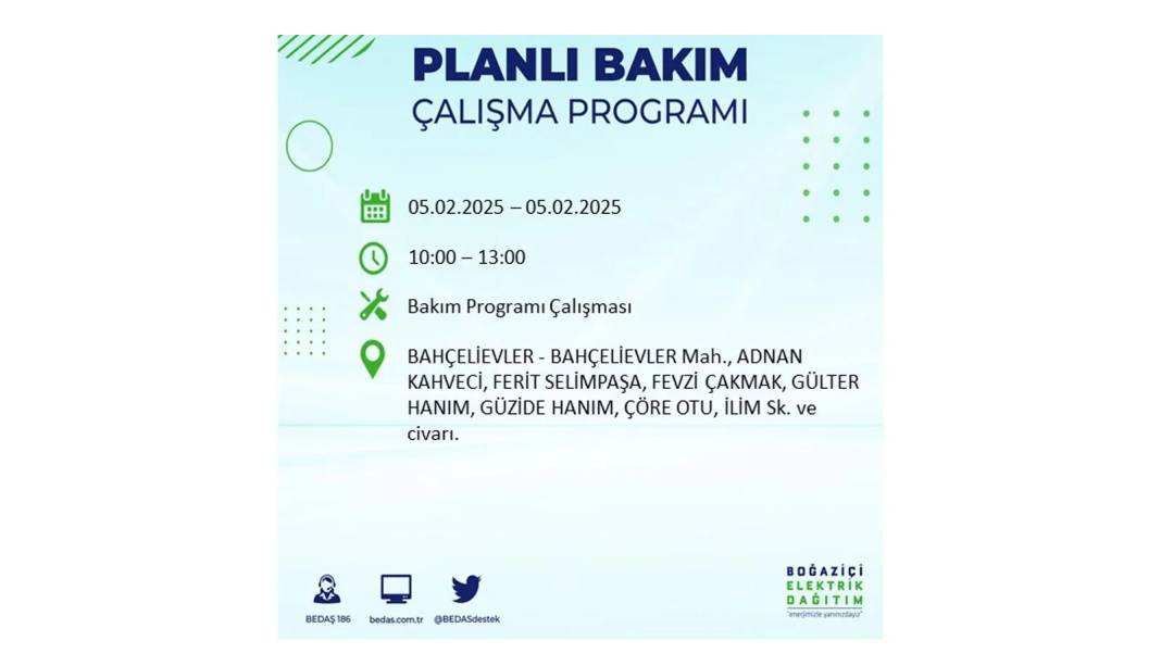 5 Şubat elektrik kesintisi: BEDAŞ elektrik kesintisi yaşayacak ilçeleri sıraladı. Mumları hazırlayın! 66