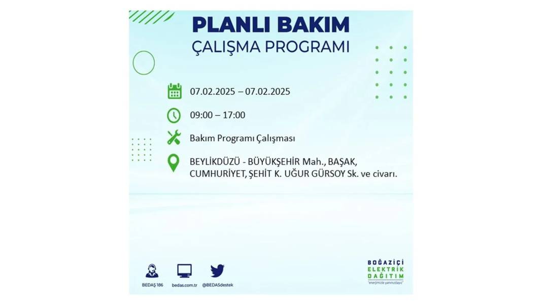 7 Şubat elektrik kesintisi: BEDAŞ elektrik kesintisi yaşayacak ilçeleri teker teker sıraladı. Elektrik ne zaman gelecek? 50