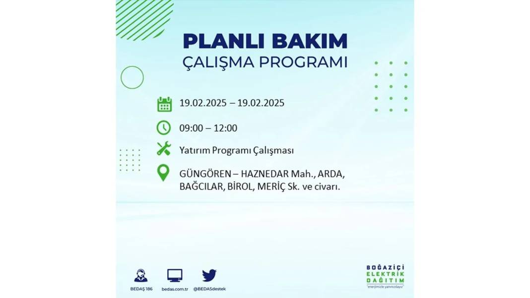 19 Şubat elektrik kesintisi: BEDAŞ elektrik kesintisi yaşayacak ilçeleri sıraladı. Uzun süre elektrik olmayacak 47