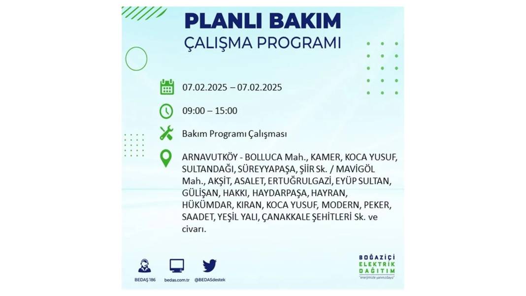 7 Şubat elektrik kesintisi: BEDAŞ elektrik kesintisi yaşayacak ilçeleri teker teker sıraladı. Elektrik ne zaman gelecek? 62