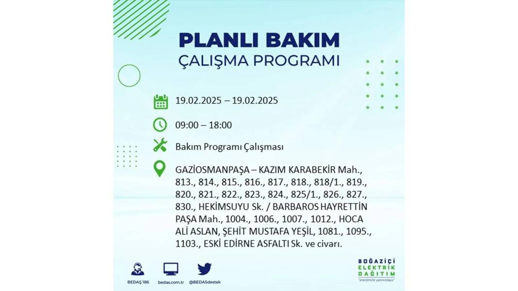 19 Şubat elektrik kesintisi: BEDAŞ elektrik kesintisi yaşayacak ilçeleri sıraladı. Uzun süre elektrik olmayacak 41