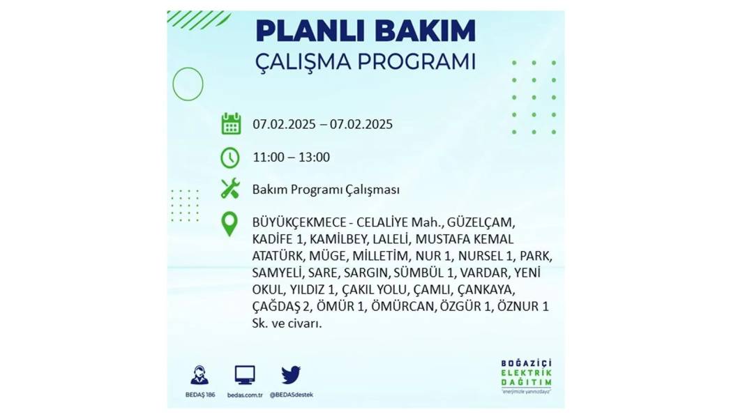 7 Şubat elektrik kesintisi: BEDAŞ elektrik kesintisi yaşayacak ilçeleri teker teker sıraladı. Elektrik ne zaman gelecek? 45