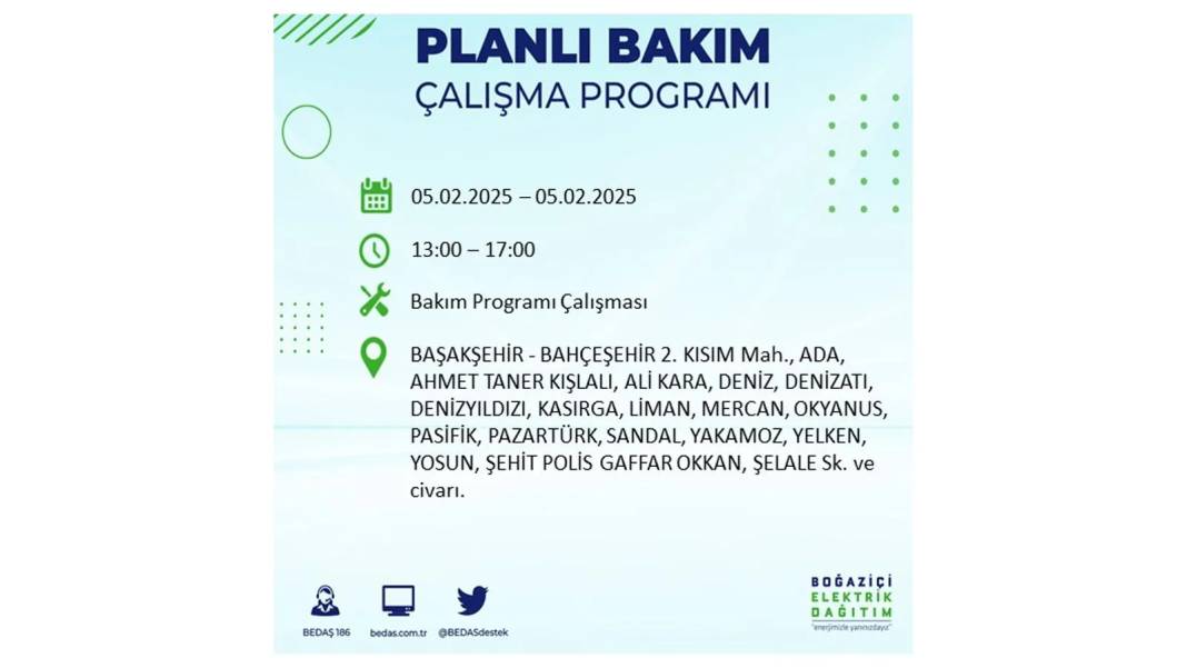 5 Şubat elektrik kesintisi: BEDAŞ elektrik kesintisi yaşayacak ilçeleri sıraladı. Mumları hazırlayın! 58