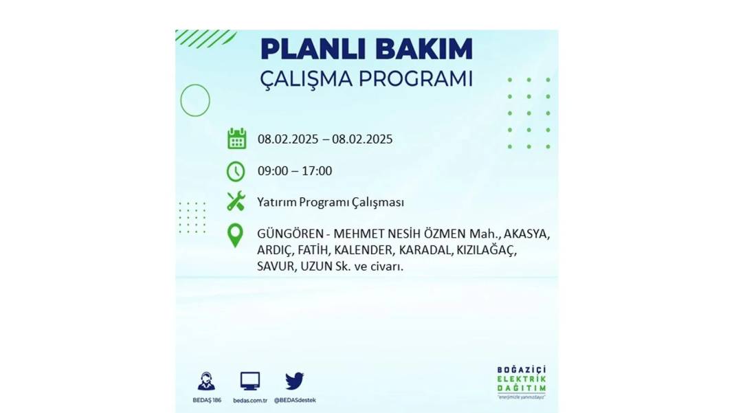 8 Şubat elektrik kesintisi: BEDAŞ elektrik kesintisi yaşayacak ilçeleri sıraladı 4