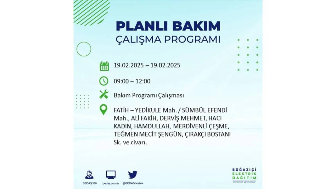 19 Şubat elektrik kesintisi: BEDAŞ elektrik kesintisi yaşayacak ilçeleri sıraladı. Uzun süre elektrik olmayacak 42