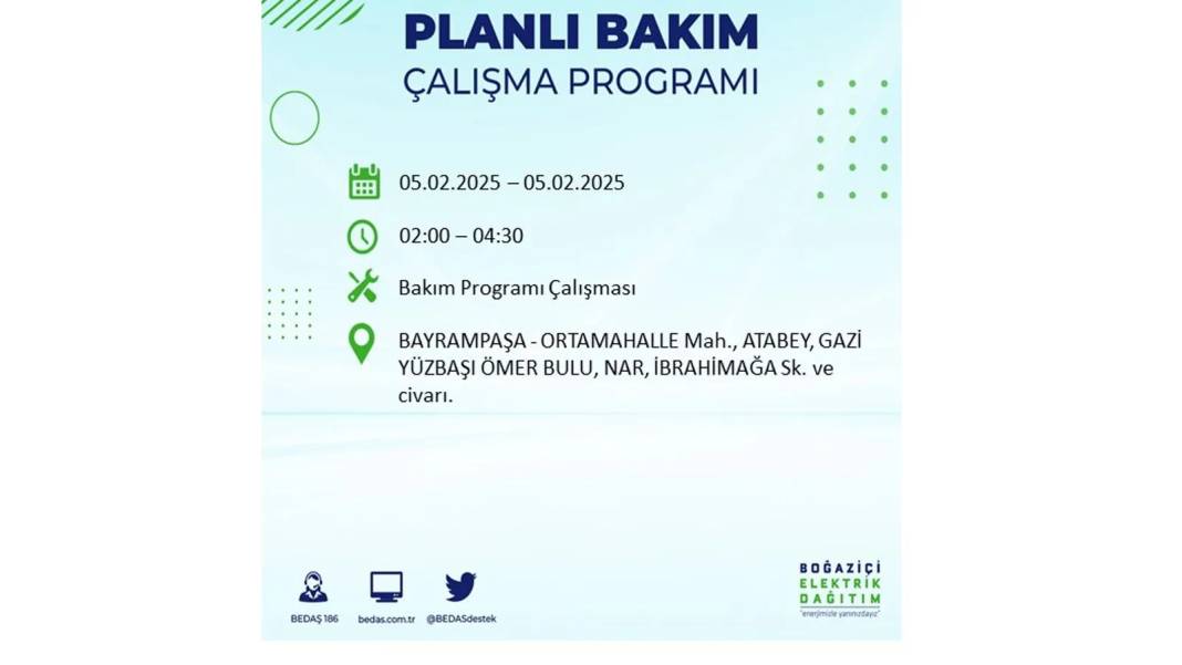 5 Şubat elektrik kesintisi: BEDAŞ elektrik kesintisi yaşayacak ilçeleri sıraladı. Mumları hazırlayın! 56