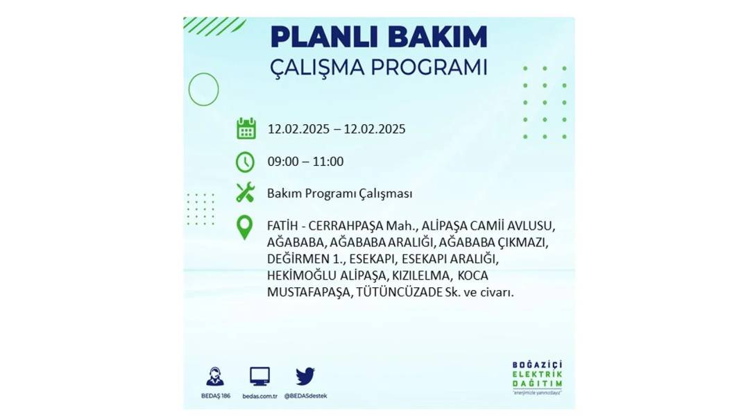 12 Şubat elektrik kesintisi: BEDAŞ elektrik kesintisi yaşayacak ilçeleri açıkladı 29