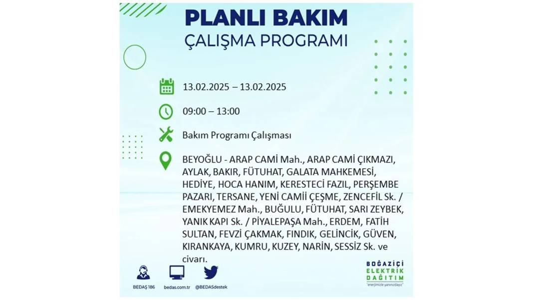 13 Şubat elektrik kesintisi: BEDAŞ elektrik kesintisi yaşayacak ilçeleri teker teker duyurdu. Elektrikler ne zaman gelecek? 44