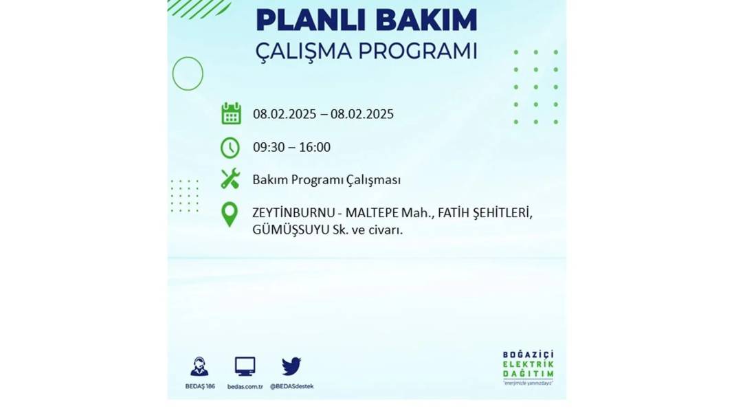 8 Şubat elektrik kesintisi: BEDAŞ elektrik kesintisi yaşayacak ilçeleri sıraladı 1