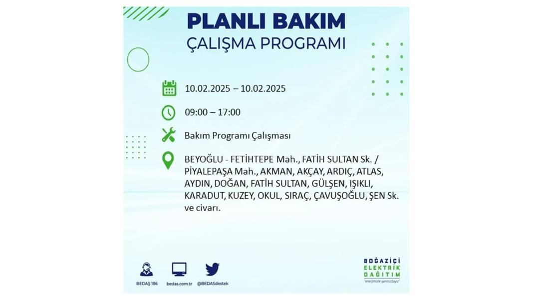 10 Şubat elektrik kesintisi: BEDAŞ elektrik kesintisi yaşayacak ilçeleri sırasıyla uyardı. Elektrikler ne zaman gelecek? 47