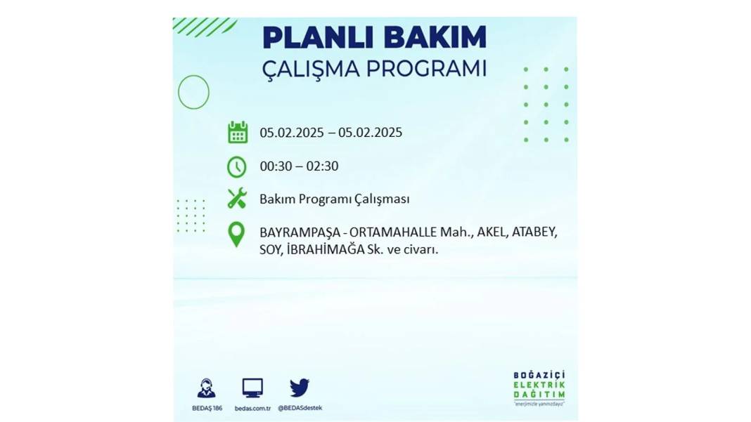 5 Şubat elektrik kesintisi: BEDAŞ elektrik kesintisi yaşayacak ilçeleri sıraladı. Mumları hazırlayın! 54