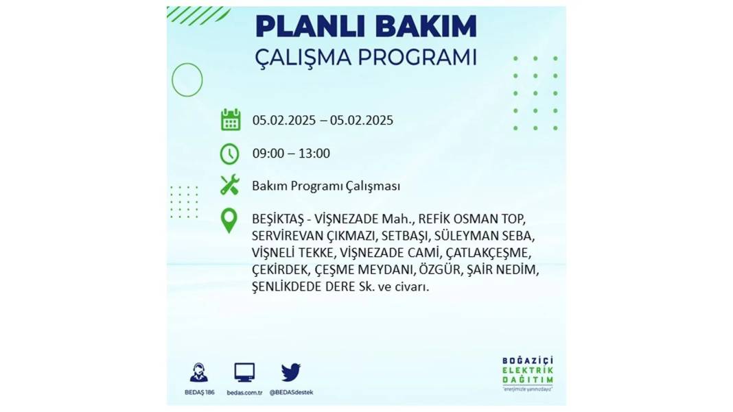 5 Şubat elektrik kesintisi: BEDAŞ elektrik kesintisi yaşayacak ilçeleri sıraladı. Mumları hazırlayın! 50