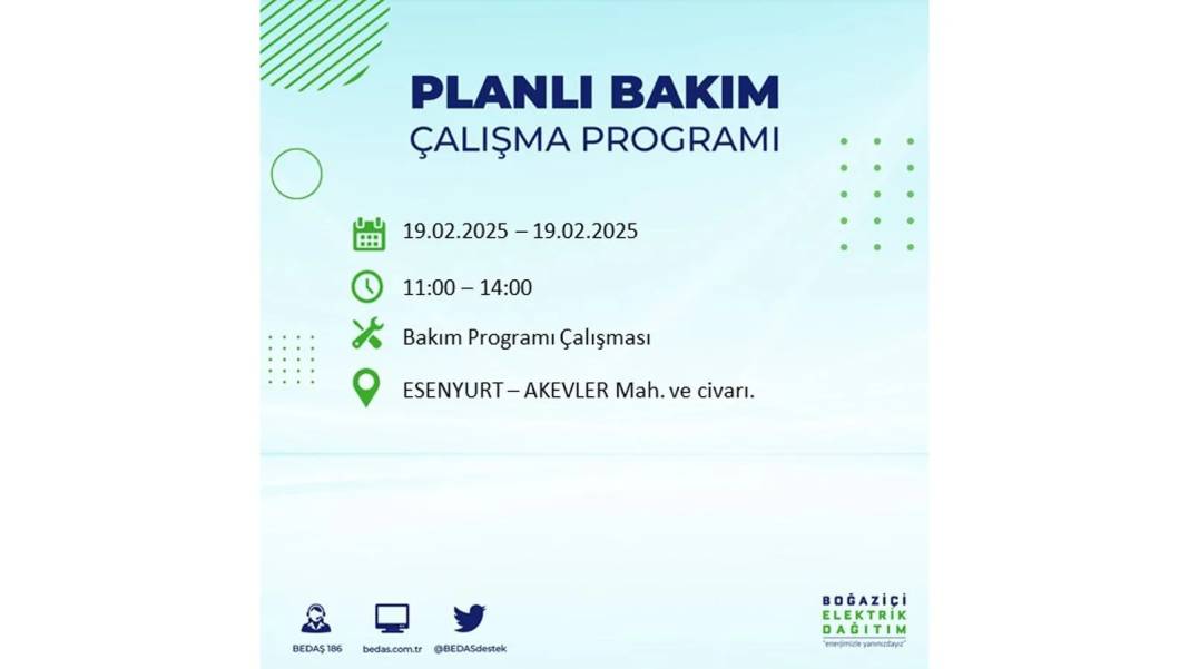 19 Şubat elektrik kesintisi: BEDAŞ elektrik kesintisi yaşayacak ilçeleri sıraladı. Uzun süre elektrik olmayacak 32