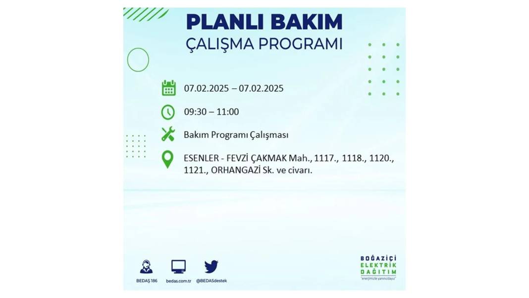 7 Şubat elektrik kesintisi: BEDAŞ elektrik kesintisi yaşayacak ilçeleri teker teker sıraladı. Elektrik ne zaman gelecek? 32