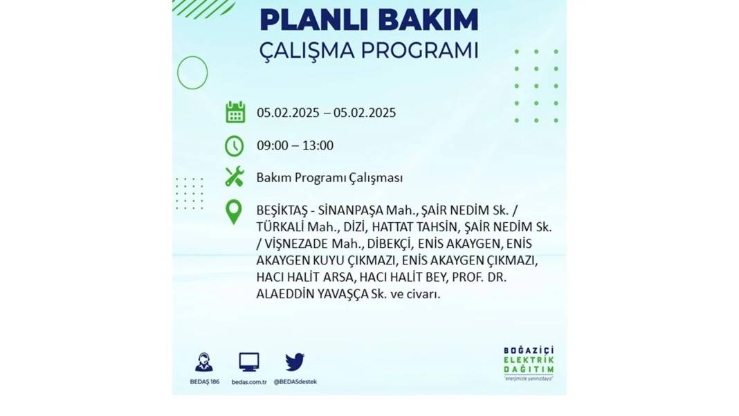 5 Şubat elektrik kesintisi: BEDAŞ elektrik kesintisi yaşayacak ilçeleri sıraladı. Mumları hazırlayın! 48