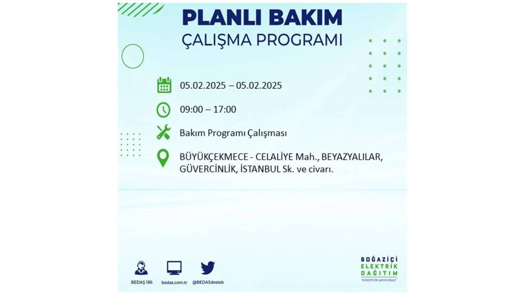 5 Şubat elektrik kesintisi: BEDAŞ elektrik kesintisi yaşayacak ilçeleri sıraladı. Mumları hazırlayın! 47