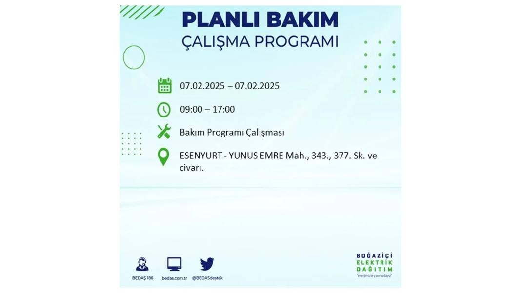 7 Şubat elektrik kesintisi: BEDAŞ elektrik kesintisi yaşayacak ilçeleri teker teker sıraladı. Elektrik ne zaman gelecek? 33