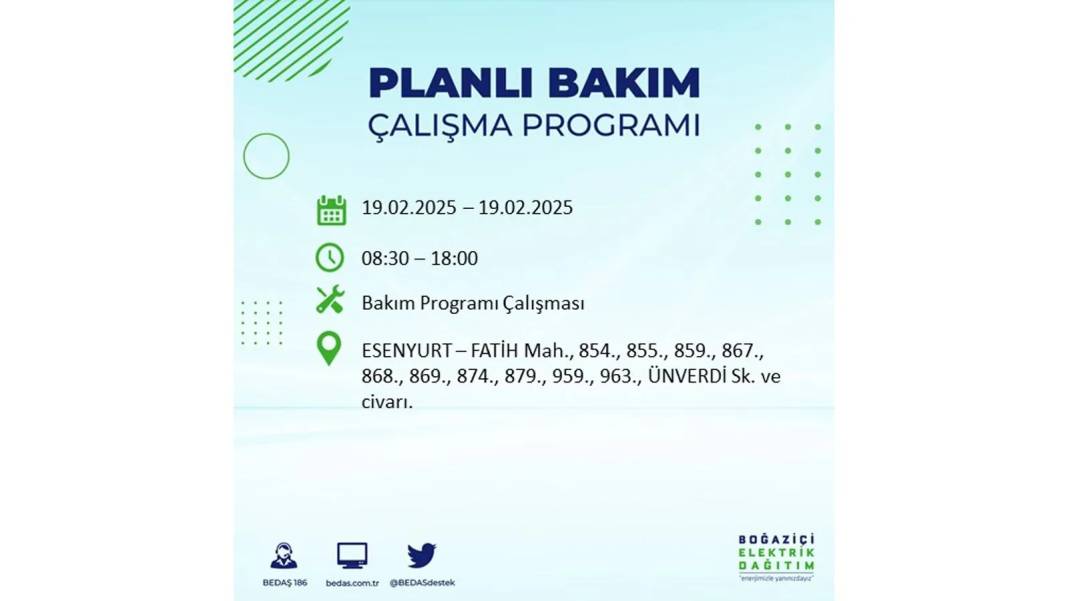 19 Şubat elektrik kesintisi: BEDAŞ elektrik kesintisi yaşayacak ilçeleri sıraladı. Uzun süre elektrik olmayacak 28