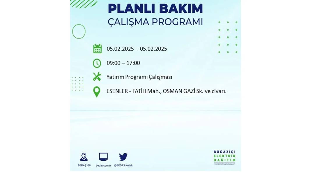 5 Şubat elektrik kesintisi: BEDAŞ elektrik kesintisi yaşayacak ilçeleri sıraladı. Mumları hazırlayın! 45