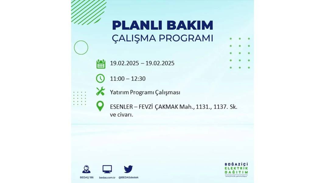 19 Şubat elektrik kesintisi: BEDAŞ elektrik kesintisi yaşayacak ilçeleri sıraladı. Uzun süre elektrik olmayacak 26