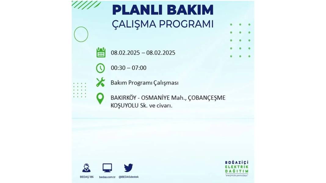 8 Şubat elektrik kesintisi: BEDAŞ elektrik kesintisi yaşayacak ilçeleri sıraladı 24