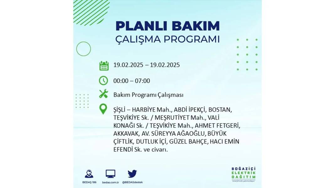 19 Şubat elektrik kesintisi: BEDAŞ elektrik kesintisi yaşayacak ilçeleri sıraladı. Uzun süre elektrik olmayacak 62