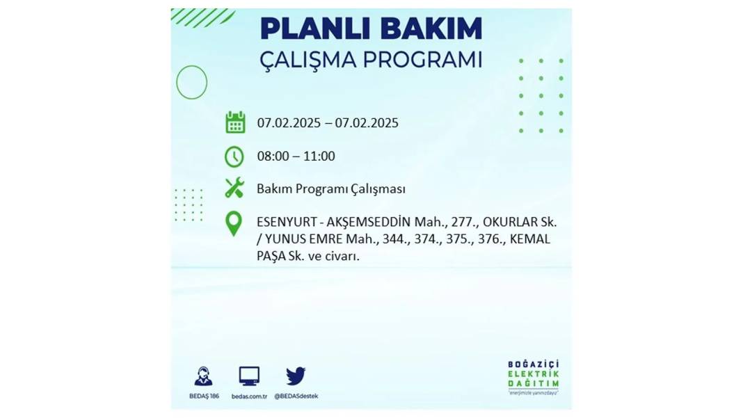 7 Şubat elektrik kesintisi: BEDAŞ elektrik kesintisi yaşayacak ilçeleri teker teker sıraladı. Elektrik ne zaman gelecek? 26