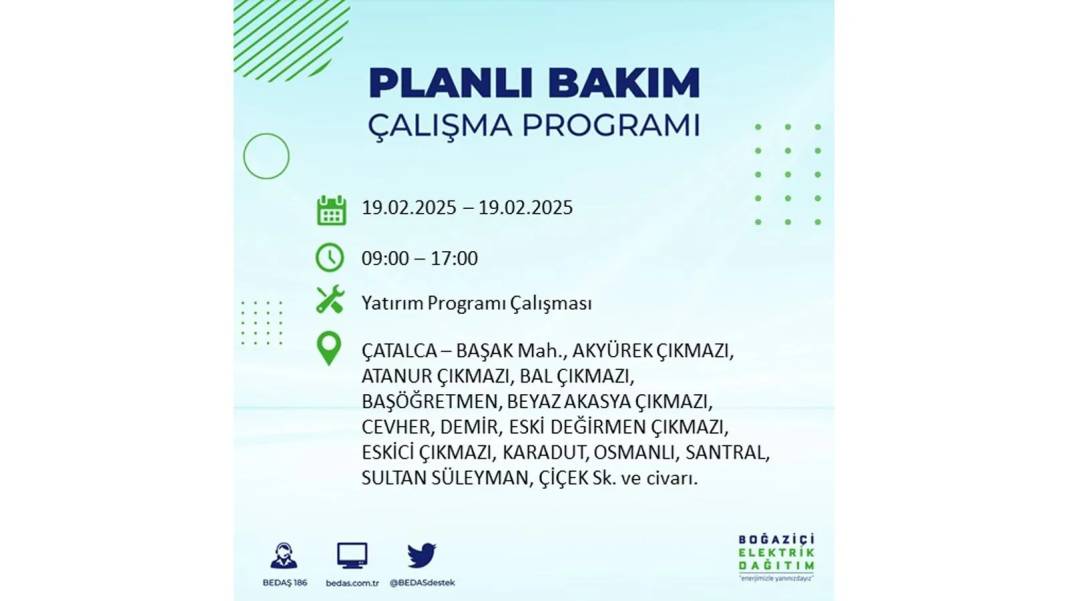 19 Şubat elektrik kesintisi: BEDAŞ elektrik kesintisi yaşayacak ilçeleri sıraladı. Uzun süre elektrik olmayacak 20