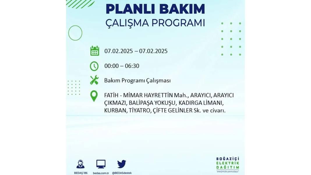 7 Şubat elektrik kesintisi: BEDAŞ elektrik kesintisi yaşayacak ilçeleri teker teker sıraladı. Elektrik ne zaman gelecek? 23