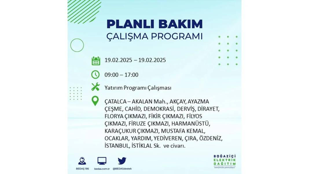 19 Şubat elektrik kesintisi: BEDAŞ elektrik kesintisi yaşayacak ilçeleri sıraladı. Uzun süre elektrik olmayacak 23