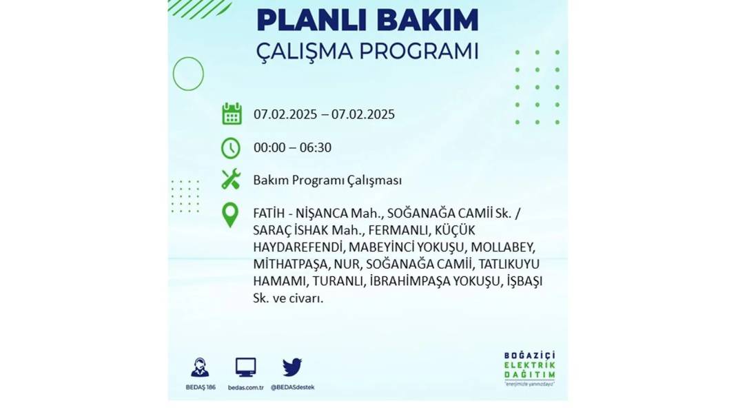 7 Şubat elektrik kesintisi: BEDAŞ elektrik kesintisi yaşayacak ilçeleri teker teker sıraladı. Elektrik ne zaman gelecek? 18