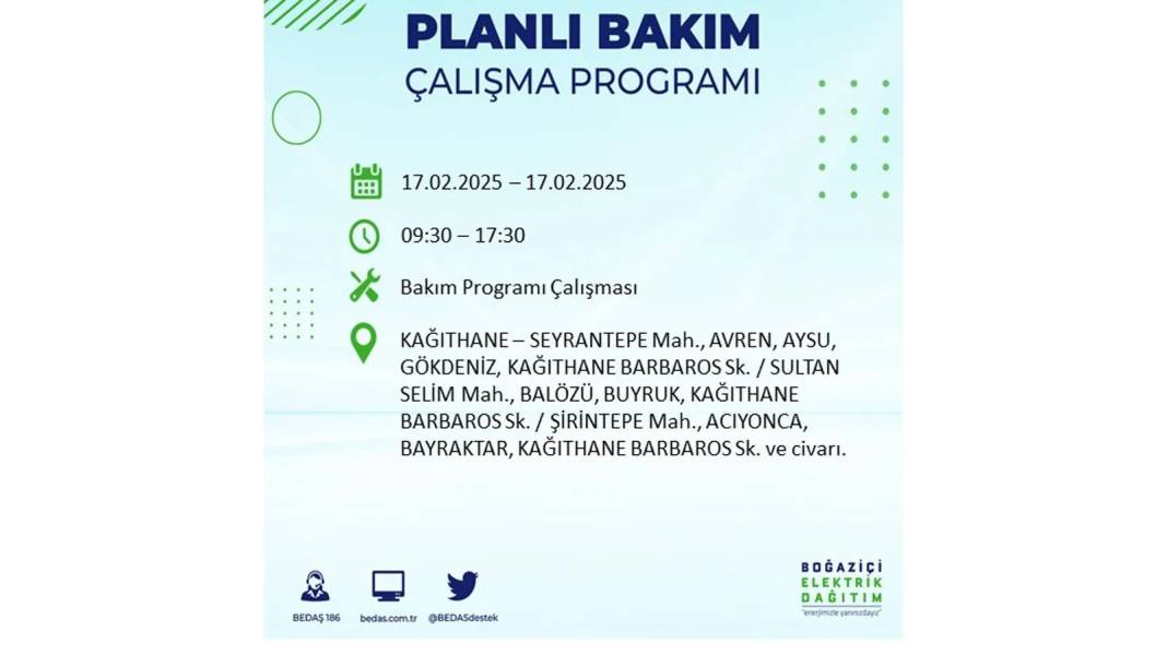 17 Şubat elektrik kesintisi: Saatlerce elektrik olmayacak. BEDAŞ elektrik kesintisi yaşayacak ilçeleri sıraladı 18