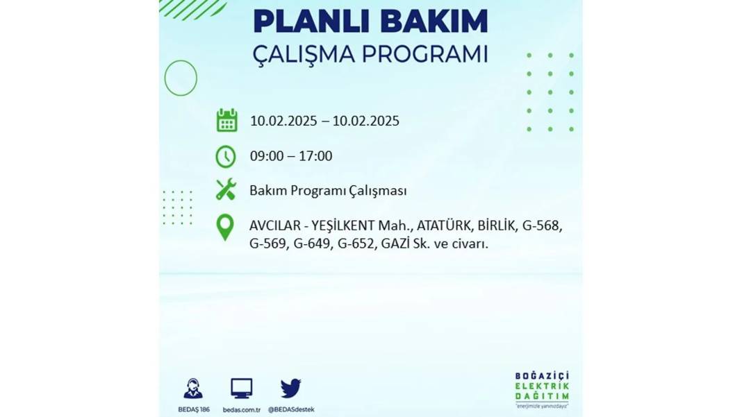10 Şubat elektrik kesintisi: BEDAŞ elektrik kesintisi yaşayacak ilçeleri sırasıyla uyardı. Elektrikler ne zaman gelecek? 69