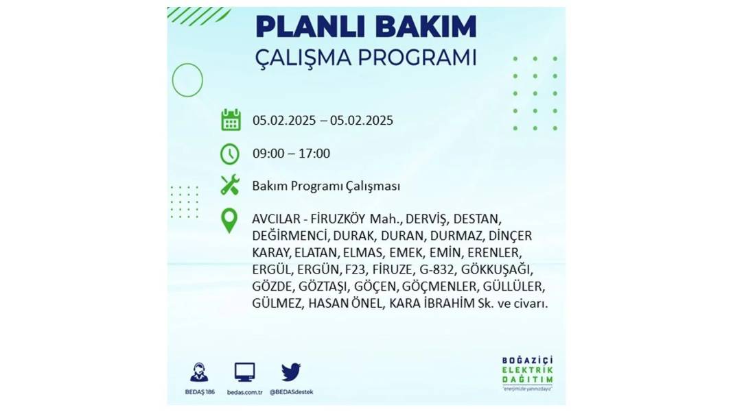 5 Şubat elektrik kesintisi: BEDAŞ elektrik kesintisi yaşayacak ilçeleri sıraladı. Mumları hazırlayın! 78