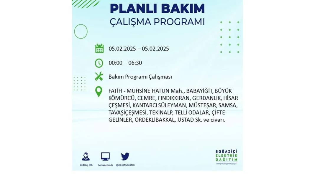 5 Şubat elektrik kesintisi: BEDAŞ elektrik kesintisi yaşayacak ilçeleri sıraladı. Mumları hazırlayın! 31