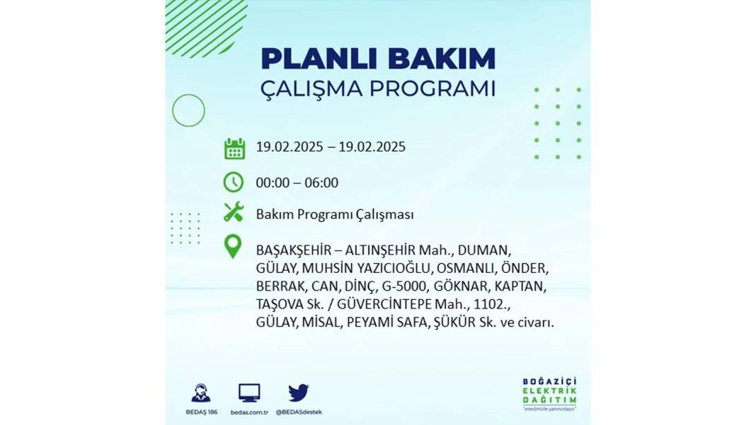 19 Şubat elektrik kesintisi: BEDAŞ elektrik kesintisi yaşayacak ilçeleri sıraladı. Uzun süre elektrik olmayacak 13