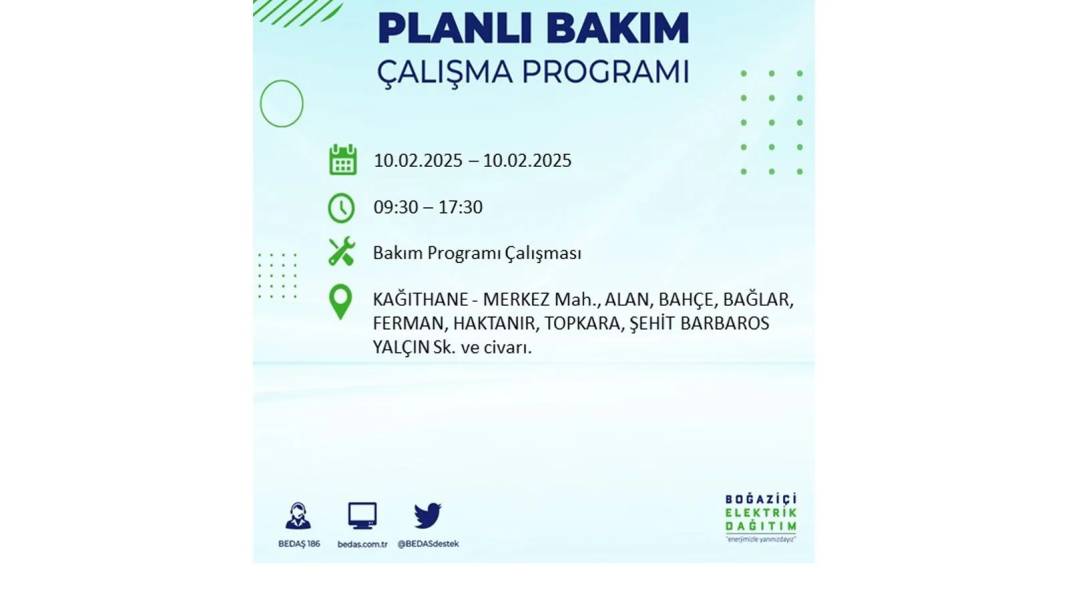 10 Şubat elektrik kesintisi: BEDAŞ elektrik kesintisi yaşayacak ilçeleri sırasıyla uyardı. Elektrikler ne zaman gelecek? 21
