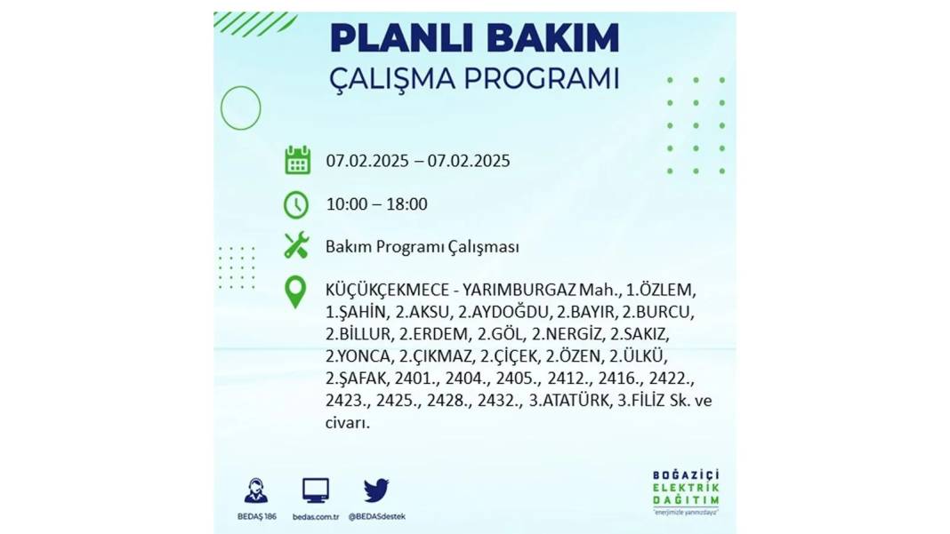 7 Şubat elektrik kesintisi: BEDAŞ elektrik kesintisi yaşayacak ilçeleri teker teker sıraladı. Elektrik ne zaman gelecek? 11