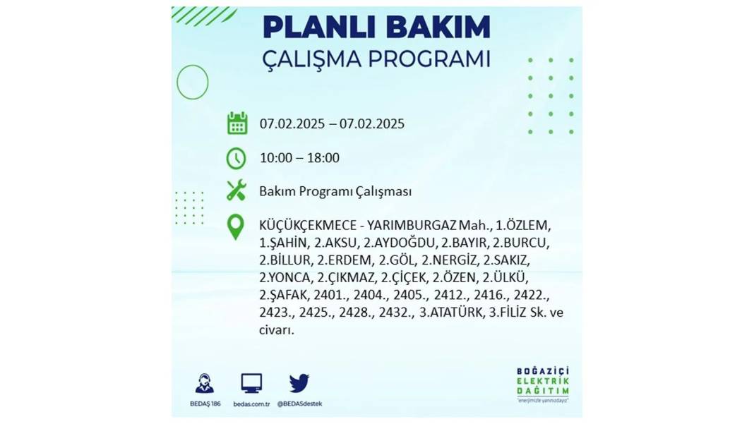 7 Şubat elektrik kesintisi: BEDAŞ elektrik kesintisi yaşayacak ilçeleri teker teker sıraladı. Elektrik ne zaman gelecek? 10