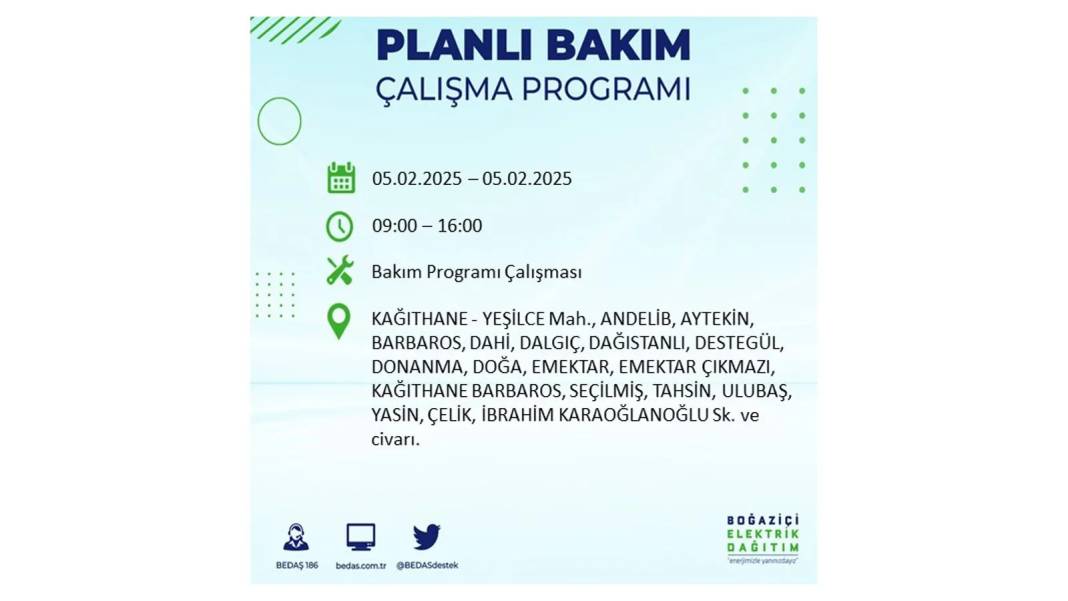 5 Şubat elektrik kesintisi: BEDAŞ elektrik kesintisi yaşayacak ilçeleri sıraladı. Mumları hazırlayın! 24