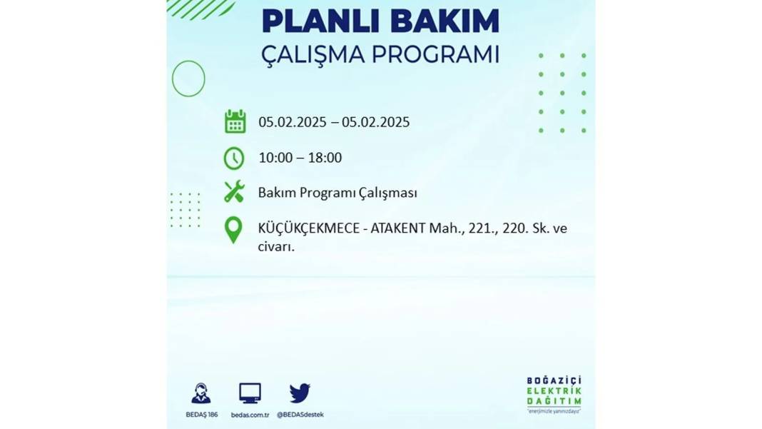 5 Şubat elektrik kesintisi: BEDAŞ elektrik kesintisi yaşayacak ilçeleri sıraladı. Mumları hazırlayın! 22