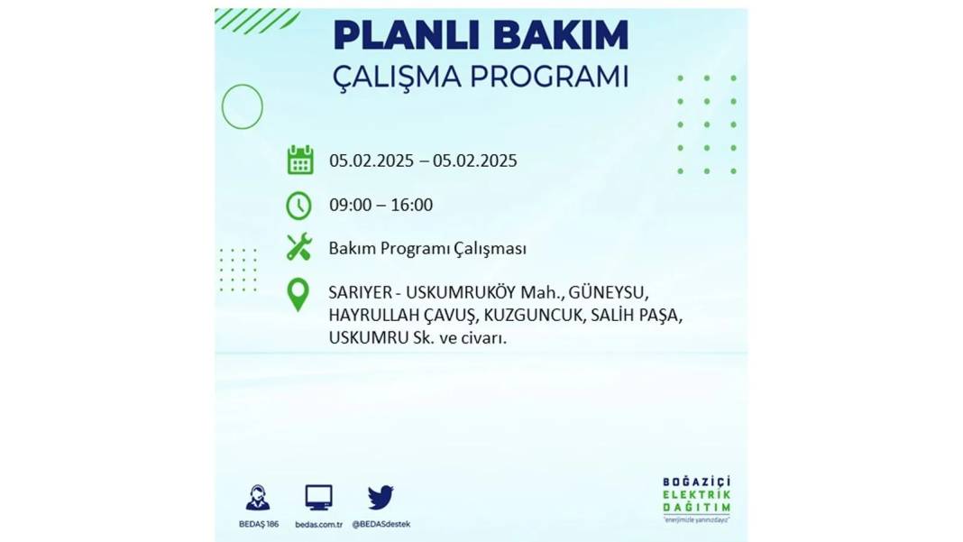 5 Şubat elektrik kesintisi: BEDAŞ elektrik kesintisi yaşayacak ilçeleri sıraladı. Mumları hazırlayın! 21