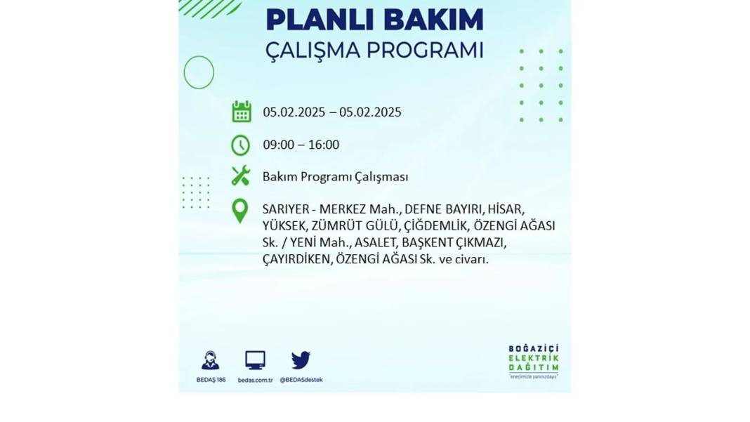 5 Şubat elektrik kesintisi: BEDAŞ elektrik kesintisi yaşayacak ilçeleri sıraladı. Mumları hazırlayın! 20